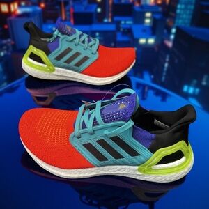 Adidas Ultraboost 20 PrimeBlue Youth Sneakers Vibrant Orange Teal Size 5 BNWT